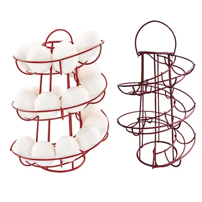 Egg Dispenser Rack Spiral Design Metal Egg Skelter Dispenser RackStorage • £18.84