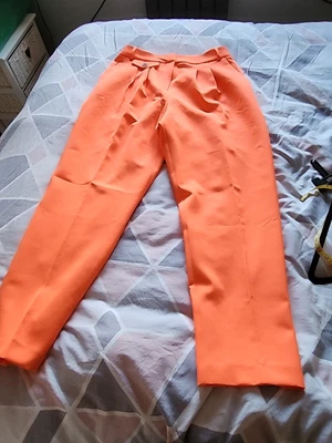 £18 • Buy River Island Bright Orange Pegged Leg Trousers Size 12 BNWOT