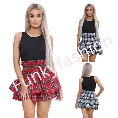 £11.99 • Buy Women Ladies Frill Mini RaRa Short Skirt Plain Gathering Dance Tutu Kilt Elastic