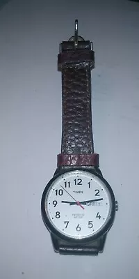Men's Timex Indiglo Day Date Military Field Watch.  Leather Band! • $10