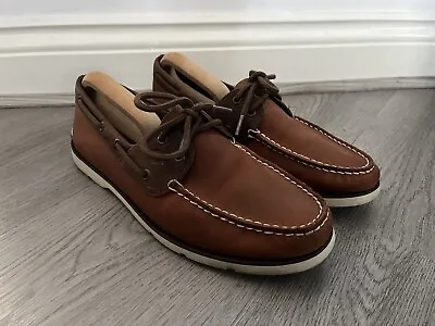 Sperry Top֊Sider Mens 2 Tone Brown Leather Boat / Deck Shoes - Size UK 9 - VGC • £29.95