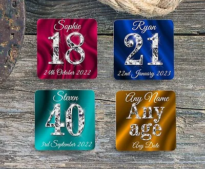Personalised 16th 18th 21st30th40th 50th 60th Any Age Birthday Coaster Gift • £4.95