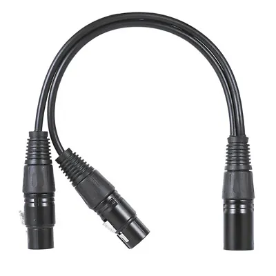 £6.89 • Buy 3pin XLR Female   To Dual Male Plug Y Mic Splitter DJ Cable 1ft Foot Wire