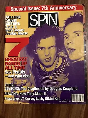 SEX PISTOLS Spin Magazine April 1992 Nirvana Live L7  Sid Vicious • $7.99