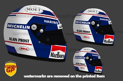 X2 Alain Prost F1 Helmet Stickers Vinyl 1984 - 1993 - Scuderia GP • £5.49