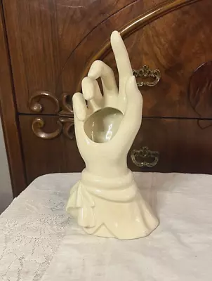 Vintage Lady's Ceramic Hand Ring Holder Or Vase 9  Mid Century • $12.75