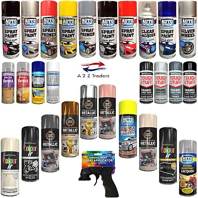 All Purpose Spray Paint Aerosol Auto Car Matt Gloss Metal Wood Plastic DIY 400ML • £9.95