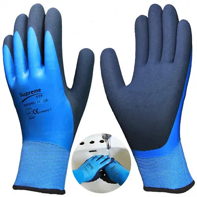 £1.89 • Buy Waterproof Latex Coated Work Safety Grip Gloves Builders Gardening Mechanic
