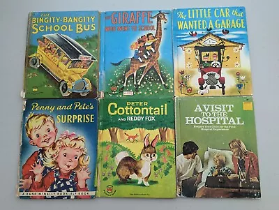 Lot 6 Vintage Wonder Books GIRAFFE WHO WENT TO SCHOOL / VISIT TO THE HOSPITAL • $5.99