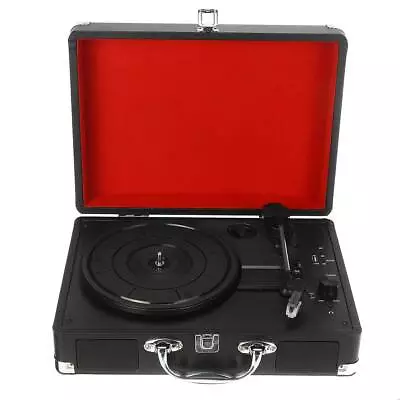 Turntable Record Player 33/45/78 Records Portable Leather Gramophone Phonograph  • $85.99