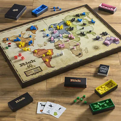 $109.99 • Buy Risk The Game Of Global Domination 60th Anniversary Deluxe Edition Wooden Board