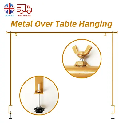 Metal Over Table Hanging Decoration Display Rod Rail Pole With Clamp • £17.99