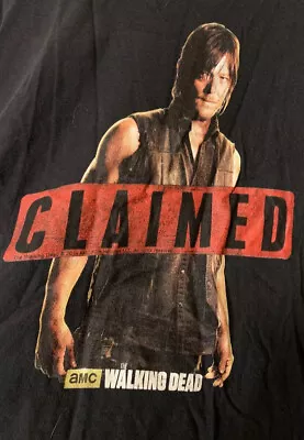 2014 WALKING DEAD Mens Sz L Daryl Dixon Claimed Black T-Shirt Port & Co • $19.92