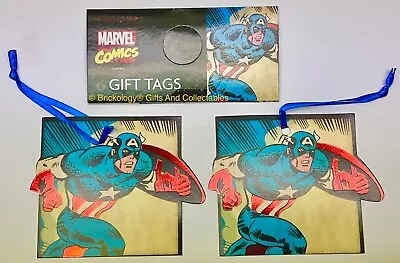 Marvel Comics Captain America Golden Age Red Foil Trim Gift Tags Set Of 2  • £3.15