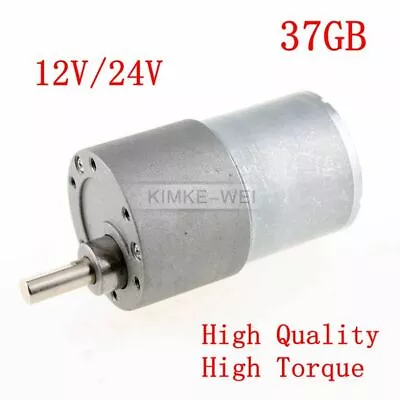 37mm 12V/24V DC 5RPM - 1000RPM High Torque Gear Box Motor Reducer Reversible New • $11.68