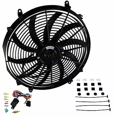 $44.99 • Buy 16  Universal Slim Fan Push Pull Electric Radiator Cooling~12V  Mount  Kit ALLOY