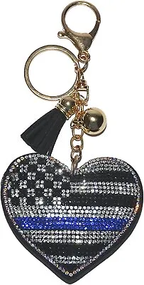 Police Heart Keychain For Women Bling Purse Charms For Handbags Girls... • $7.64