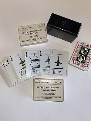 $29.97 • Buy Vintage 1979 Army Aircraft Recognition Playing Cards With KEM BAKELITE Case