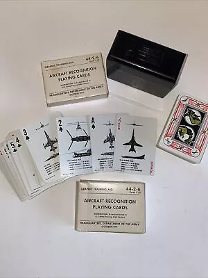 $29.97 • Buy Vintage 1979 Army Aircraft Recognition Playing Cards With KEM BAKELITE Case