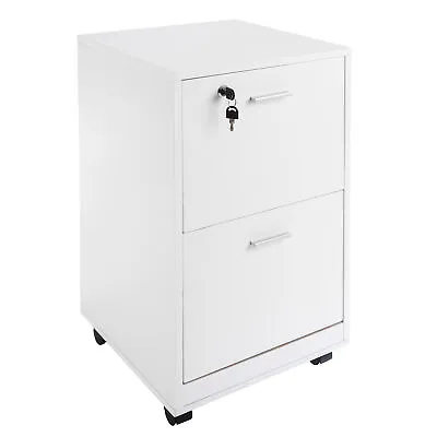 File Cabinet 2-Drawer Cabinet Lock Deep Drawer Storage Rolling Filing Cabinet • $85.99
