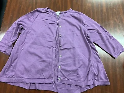 J Jill Womens Large Lavender Long Sleeve Button Up Sweater • $8.75