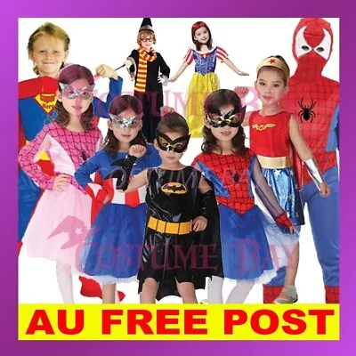 Kids Boys Girls Superhero Batman Spiderman Supergirl Halloween Book Week Costume • $27.95