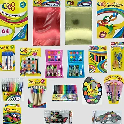 £2.99 • Buy Children' Arts & Crafts Paper Card Glue Crayons Paint Pens Pencils Scissors