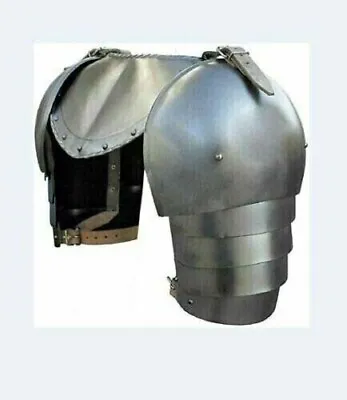 Larp Armor Medieval Fantasy Knight Pauldron Shoulders With Gorget • £95.49