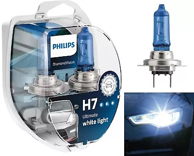 Philips Diamond White 5000K H7 55W Two Bulbs Head Light High Beam Replace Stock • $39.90