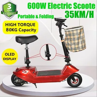 $330.99 • Buy MAX 600W Electric Scooter 35km/h Portable Travel Scooter 50km Foldable Bike AU