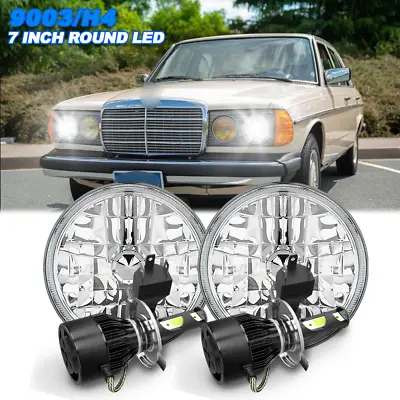 For Mercedes Benz 240D 300D 220D 300TD 280 7Inch Round LED Headlights Hi/Lo H4 • $91.99