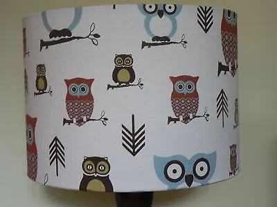 Handmade 'Hooty Owls' 30cm Drum Lampshade * • £32.95