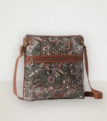 Sakroots Artist Circle Flat Crossbody Bag Purse Canvas Sienna Spirit Desert • $52.17