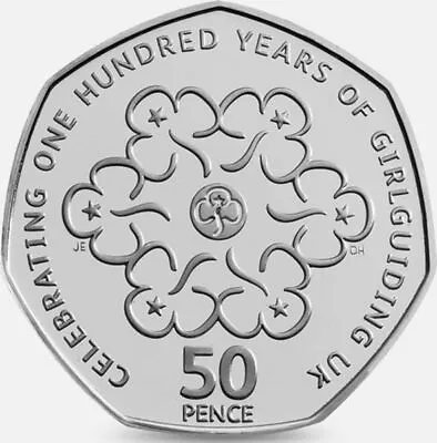 COIN HUNT 50p Coin 100 Years Of Girl Guiding Guides 2010 Circulated***FREE POST • £2.10