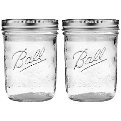 Ball Wide Mouth Pint Mason Jars With Lids & Bands | 16-oz | 2-Pack • $13.25