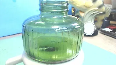 Vintage-- Hudson Barn  FLY Sprayer - Green Glass Jar - For Insecticide • $5.75
