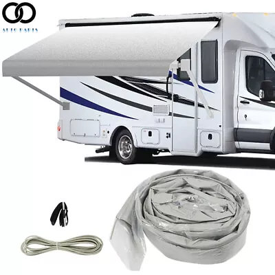 9’-20’ Weatherproof Vinyl Canopy RV Awning Fabric Replacement For Camper Trailer • $57