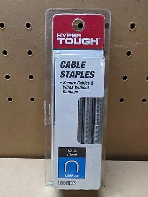 Hyper Tough Cable Staples 1/2 Inch Deep Round Crown Heavy-Duty 1000-Piece New • $6.88