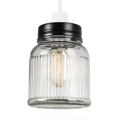 Ceiling Light Shade  Retro Glass Jar Pendant Living Room Lampshade Lighting • £8.99