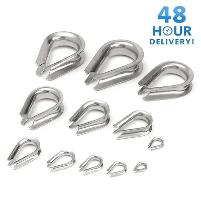 £1.97 • Buy GALVANISED THIMBLE THIMBLES WIRE CABLE ROPE CABLE CLIPS CLAMPS 2mm - 6mm