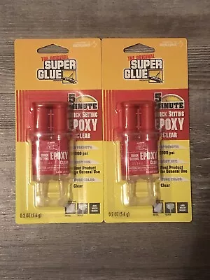 2 The Original Super Glue 5 Minute Setting Epoxy Clear 1900 PSI 0.2 Oz Tub • $8.95