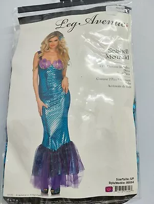 Seashell Mermaid Leg Avenue Adult Size S Costume New Halloween - FREE POSTAGE • £19.95