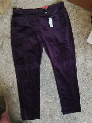 £11.99 • Buy M&S Purple Velvet Skinny Short Jeans Size 18 BNWT