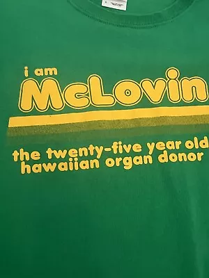 I Am McLovin Green & Yellow Adult Large Short Sleeve T Shirt Gildan Heavy Cotton • $9.99