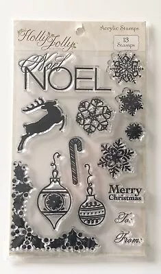 ## MASSIVE CLEAROUT 050 ## New My Minds Eye Holly Jolly 13 Acrylic Stamp Set • £4.99