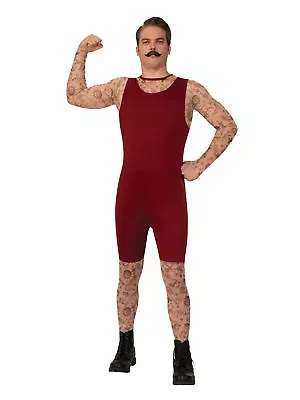 Mens Tattooed Man Costume Circus Strong Show Muscle Vintage Adult Fancy Dress • £15.28