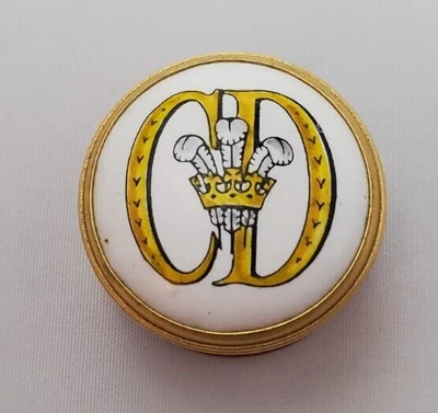 $19 • Buy English Crummles Enamel Box Charles Diana Royal Wedding 1981  Red Gold Initials