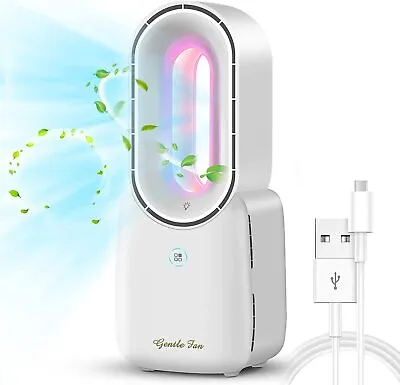 $65.50 • Buy Ultra Quiet Bladeless Fan Bedroom Office Desk Fan 4 Speed USB Charge Air Cooler