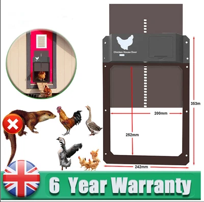 £19.19 • Buy Waterproof Chicken Coop Door Opener Light Sensor Automatic Chicken House Door UK