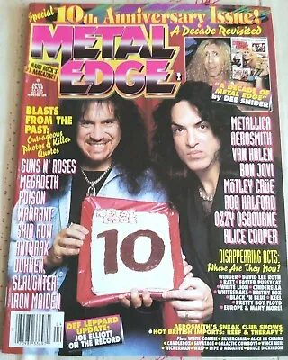 Metal Edge Magazine 10th Anniversary April 1996 Aerosmith Skid Row Dokken • $18.88